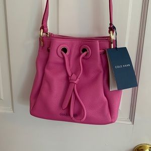 Perfect pink crossbody bucket bag